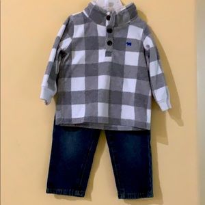 Boys outfit 12M top/pants lucky brand/carters
